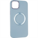 Чохол накладка для iPhone 14 Plus Matte Nano Silicon Magsafe Блакитна (Sky Blue) 182221 фото 3