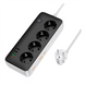 Мережевий фільтр Hoco AC22 Sunlight (PD30W/1C/3A/4xSocket) (3м) Чорний (Black) 166428 фото 1