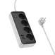 Мережевий фільтр Hoco AC22 Sunlight (PD30W/1C/3A/4xSocket) (3м) Чорний (Black) 166428 фото 2