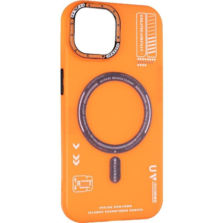 Чохол накладка для iPhone 15 Resistant Shield (Magsafe) Помаранчева (Orange) 182691 фото