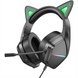 Навушники накладні Borofone BO106 Cat Ear + мікрофон Чорні Зелені (Black Green) 248417 фото 1