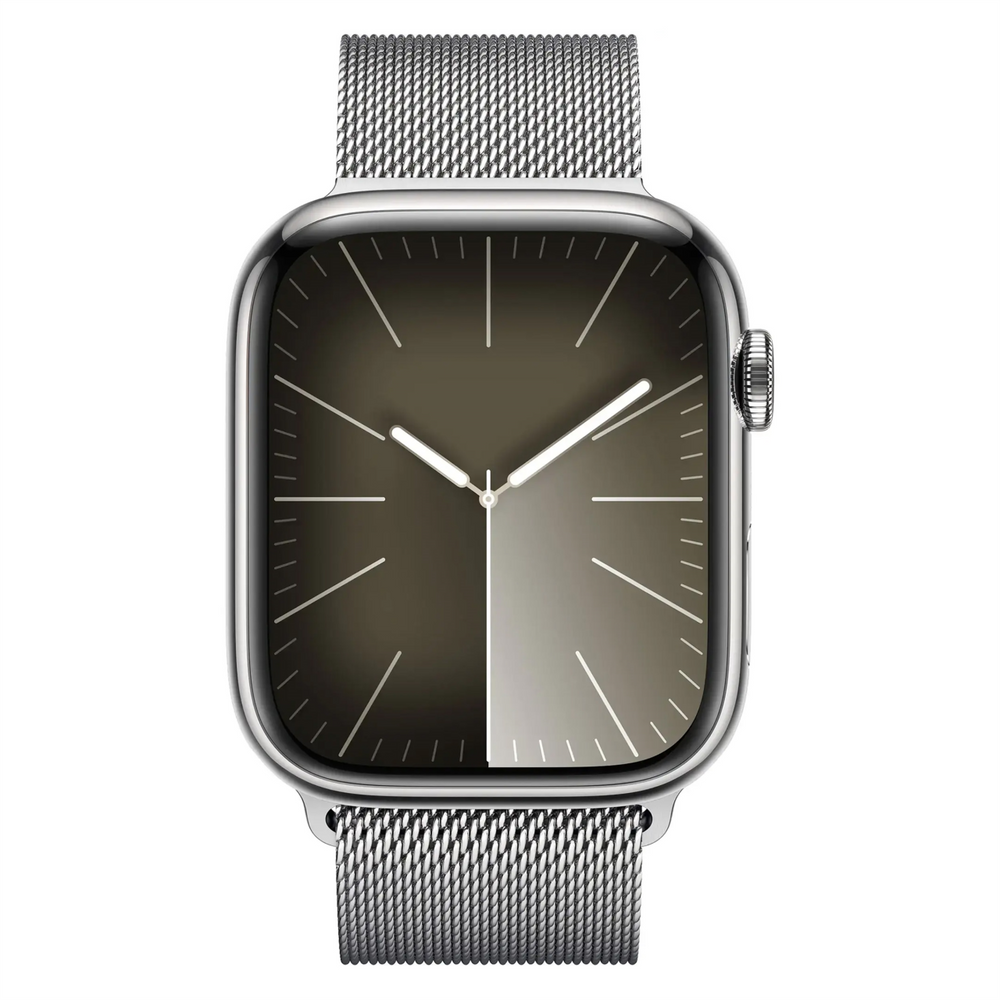 Смарт-годинник Apple Watch Series 9 GPS + Cellular 41mm Silver Stainless Steel Case with Silver Milanese Loop (MRJ43) 198517 фото