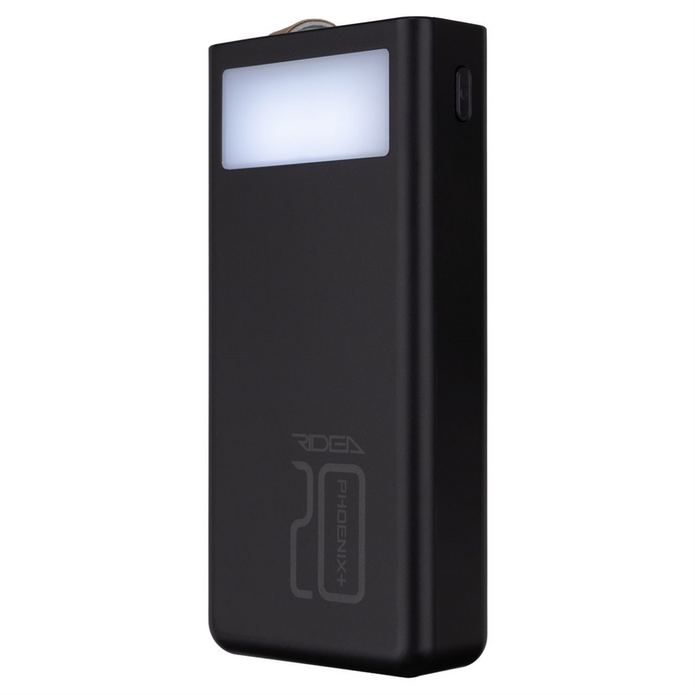 PowerBank 20000 mAh Ridea RP-D20L+ PD/QC 20W Digital Display + Lamp Чорний (Black) 185672 фото