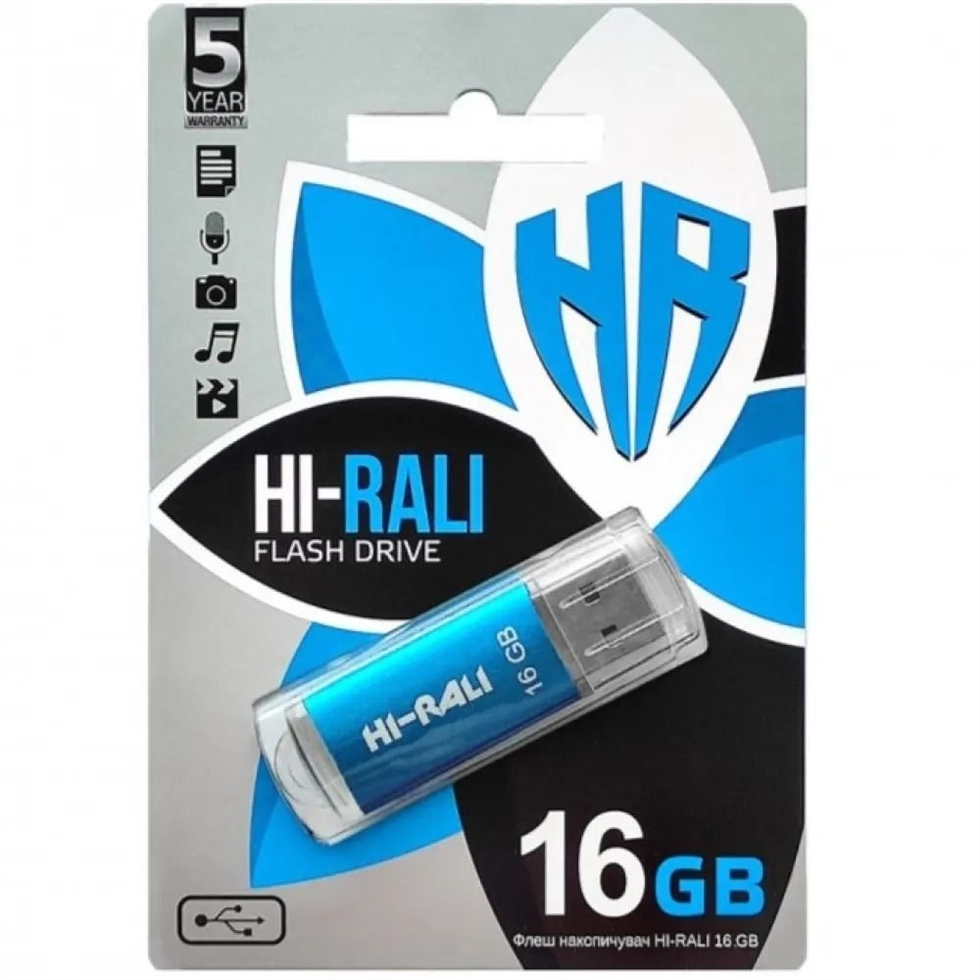 USB Флеш 16Gb Hi-Rali Rocket Series Синя (Blue) 189053 фото