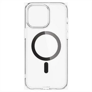 Чохол накладка для iPhone 15 Pro Max Spigen Ultra Hybrid MagFit Сіра (Carbon Fiber) 179317 фото