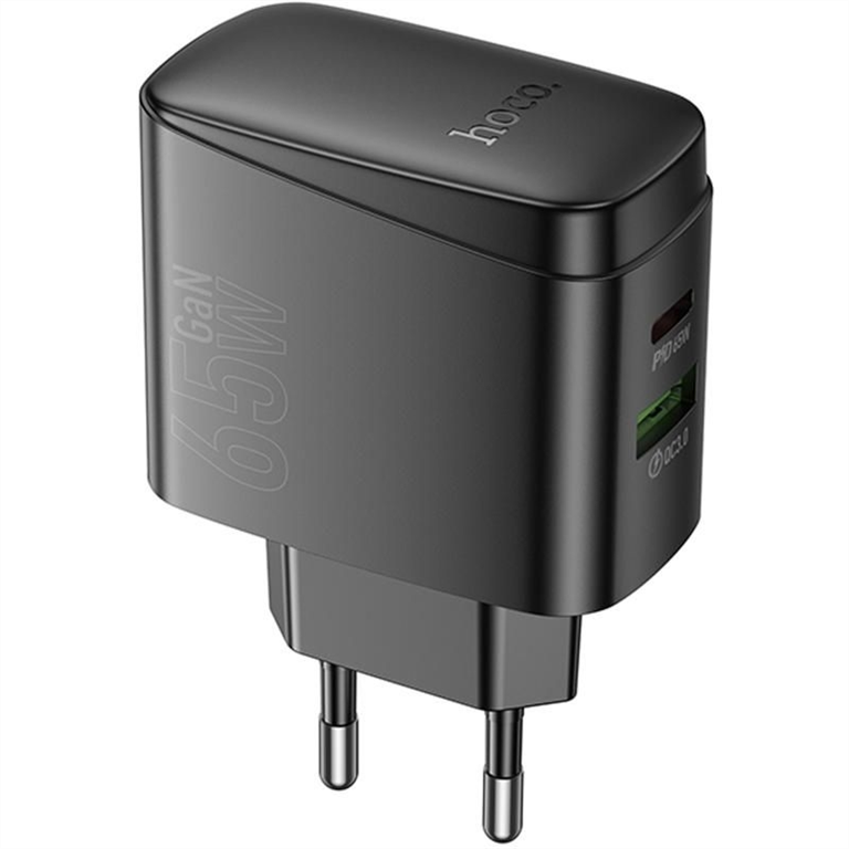 Зарядний пристрій Hoco CS63A Bright PD65W (1USB-A/1C) Чорний (Black) 166313 фото