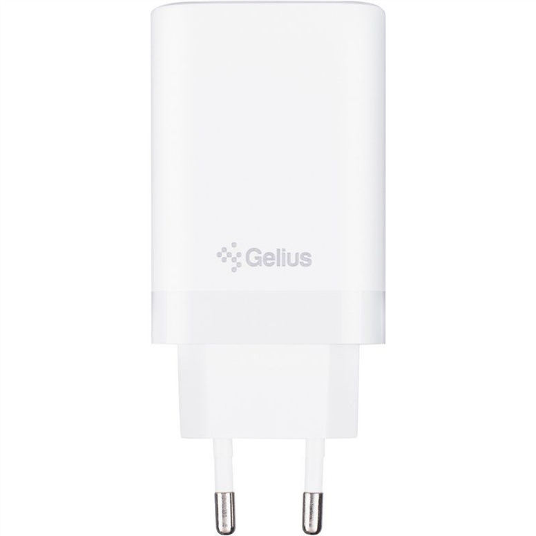Зарядний пристрій Gelius Elevaro GP-HC065 1USB/2Type-C (QC/PD/PPS) 65W+ кабель One Type-C to Type-C Білий (White) 192395 фото