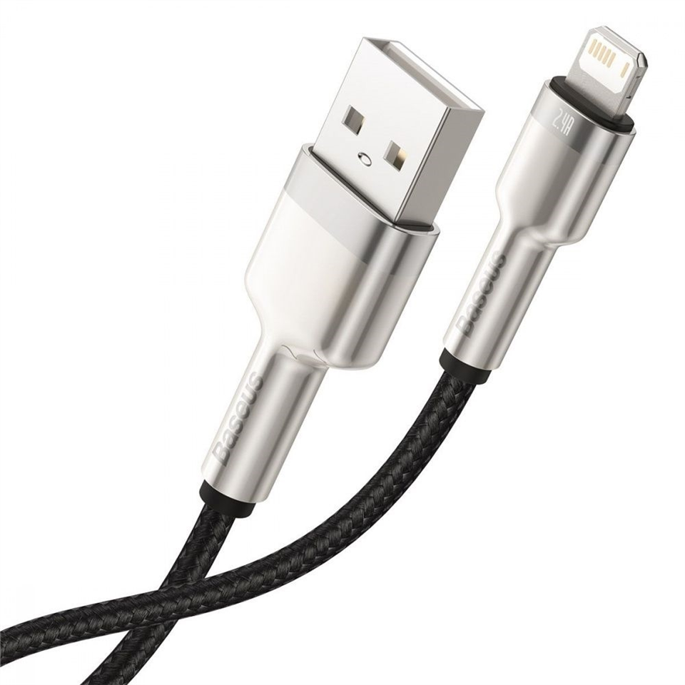 USB кабель Baseus Cafule Series Metal USB to Lightning 2.4A (0.25м) Чорний (Black) 168060 фото