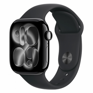 Смарт-годинник Apple Watch Series 11 GPS + Cellular 42мм Jet Black Alu. Case w. Black S. Band - M/L (MF854) 198953 фото
