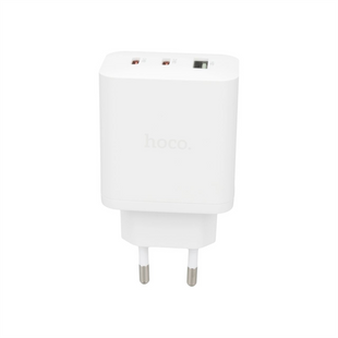 Зарядний пристрій Hoco N51 (1 USB + 2 USB-C) 65W Білий (White) 136120 фото