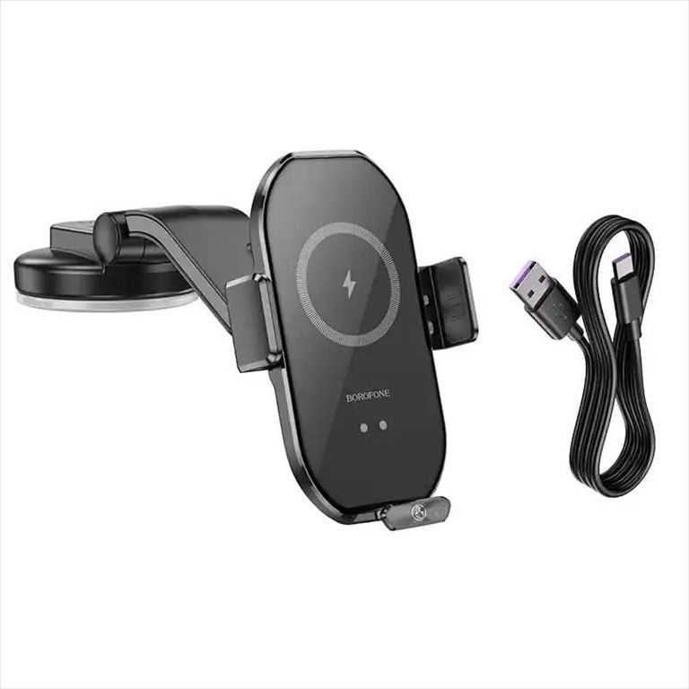 Автотримач Borofone BH206 Wireless Charging Car Чорний (Black) 184797 фото