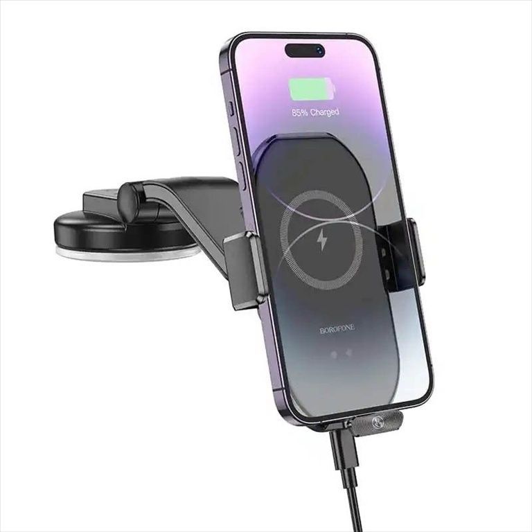 Автотримач Borofone BH206 Wireless Charging Car Чорний (Black) 184797 фото