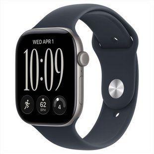 Смарт-годинник Apple Watch Series 12 GPS 46mm Space Gray Aluminum Case with Navy Blue Sport Band - M/L (MJEJ4) 268979 фото