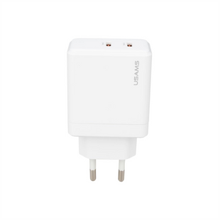 Зарядний пристрій Usams CC172 GaN (2 USB-C) QC&PD3.0 40W Білий (White) 138544 фото