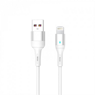 USB кабель SkyDolphin S06L LED Smart Power USB - Lightning (USB-000555) 1м Білий (White) 169830 фото