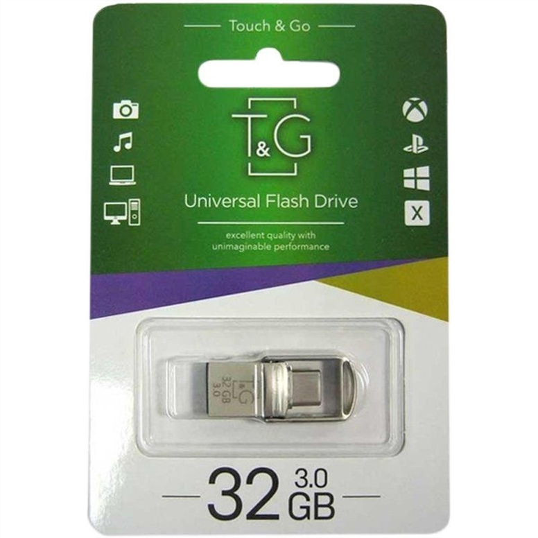 USB Флеш 32Gb T&G 104 Type-C Срібний (Metal) 182113 фото