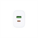 Зарядний пристрій XO L138 GaN 1USB+1Type-C 30W Білий (White) 162054 фото 3