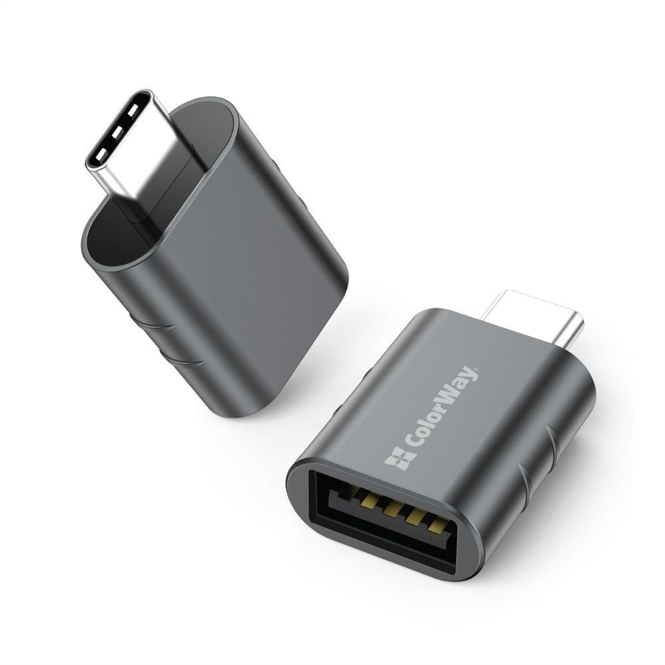OTG кабель ColorWay USB - USB-C 3.2 (CW-AD-AC3) Чорний (Black) 195296 фото