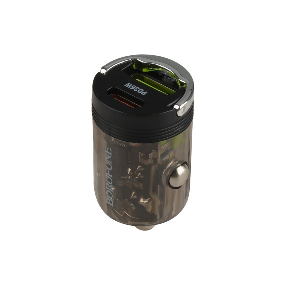 Автомобільний зарядний пристрій Borofone BZ29A 34W 1USB+1Type-C + кабель Lightning Чорний (Black) 127755 фото