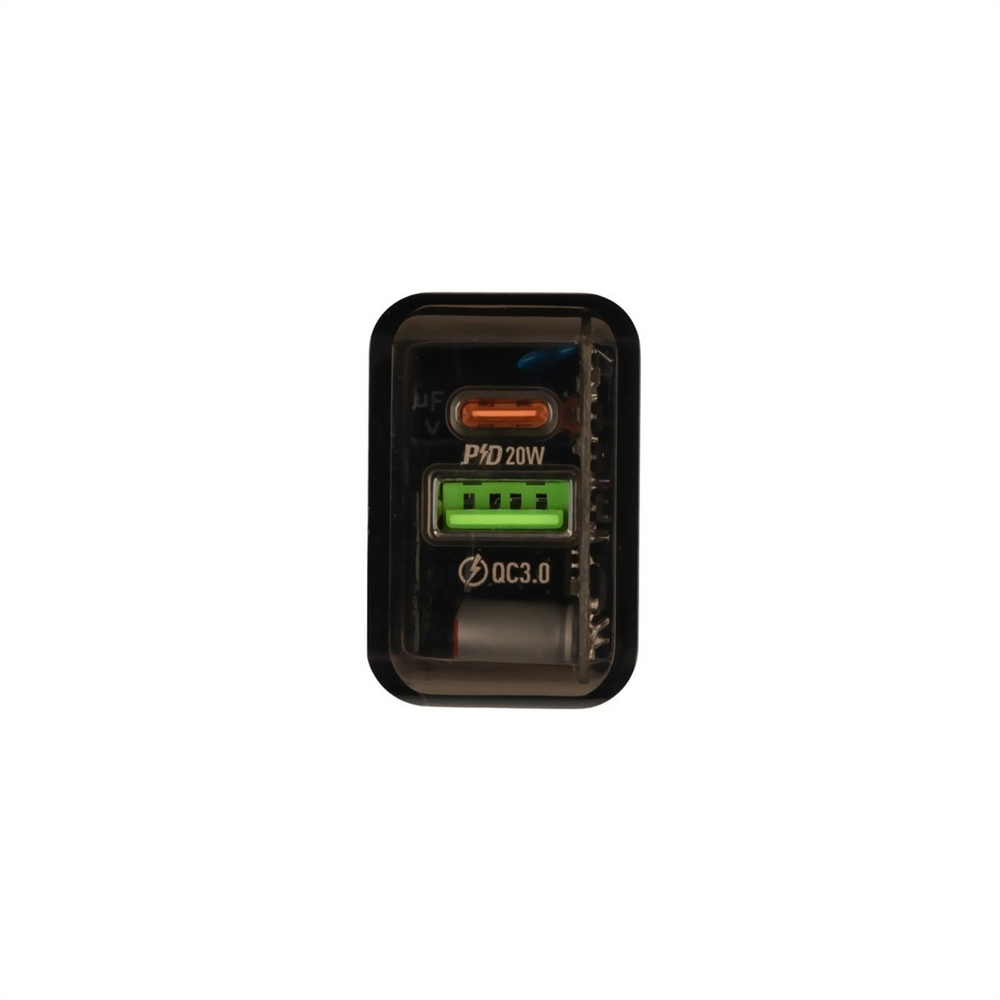 Зарядний пристрій Borofone BA80A (1USB + 1USB-C) 20W Чорний (Black) 127771 фото