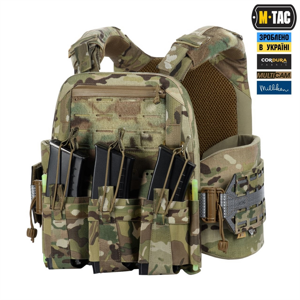 Плитоноска M-Tac Cuirass Tiger Elite (розмір плити М) Зелений (Multicam) (M/L) 224944 фото