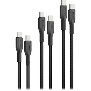 USB кабель Promate USB Type-C - USB Type-C 3A/60W 0.3м/1.2м/2м (Black) 169700 фото