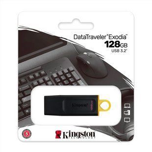 USB Флеш 128Gb Kingston DT Exodia USB 3.2 Type-A Gen1 (DTX/128GB) Чорна (Black) 216669 фото