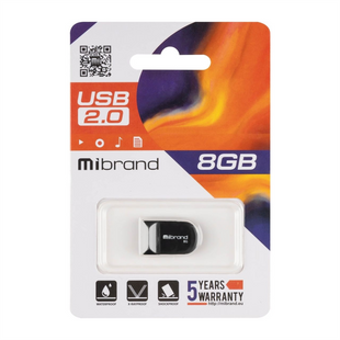 USB Флеш Mibrand Scorpio USB 2.0 8Gb Чорна (Black) 93912 фото