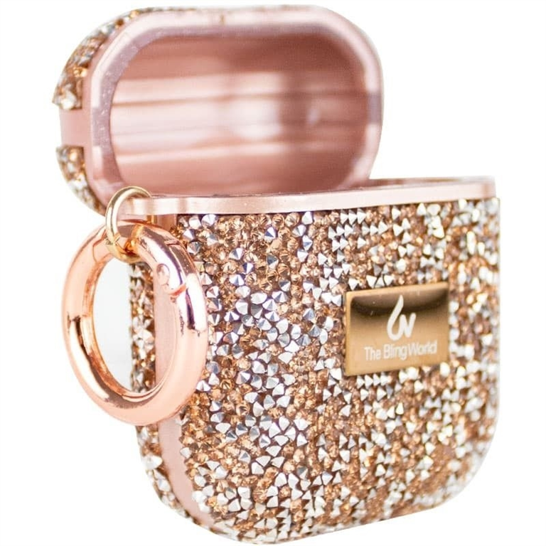 Чохол для навушників AirPods 2 TPU Bling World Rock Diamond Рожевий (Pink) 193549 фото