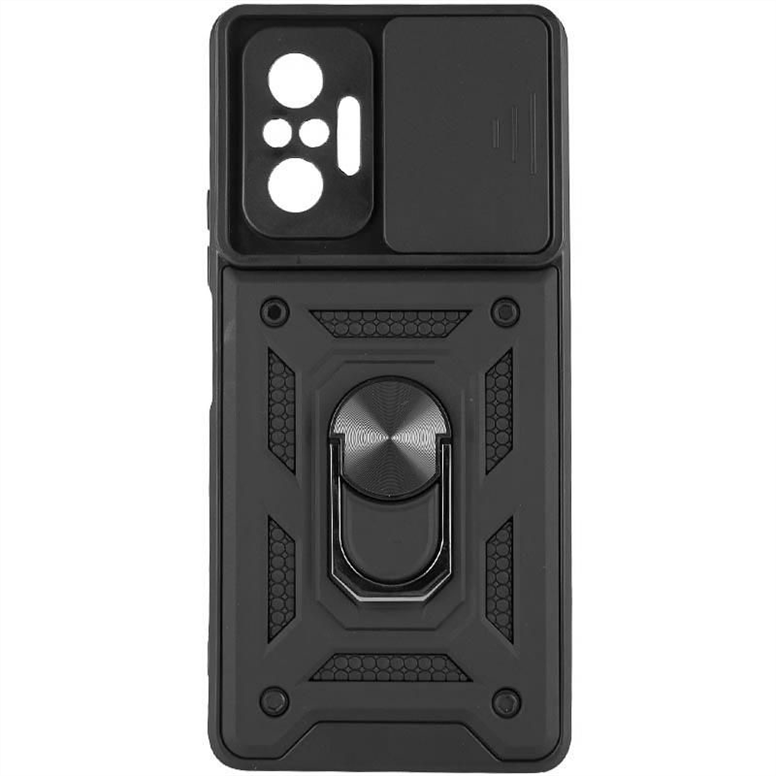 Чохол накладка для Xiaomi Redmi Note 10 Pro/10 Pro Max Ummi Camshield Serge Ring Чорна (Black) 263126 фото