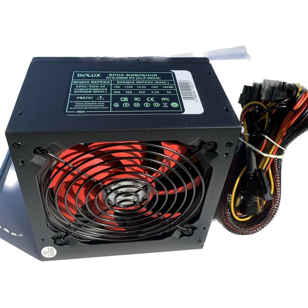 Блок живлення Delux DLP-50DG 650W Чорний (Black) 208675 фото