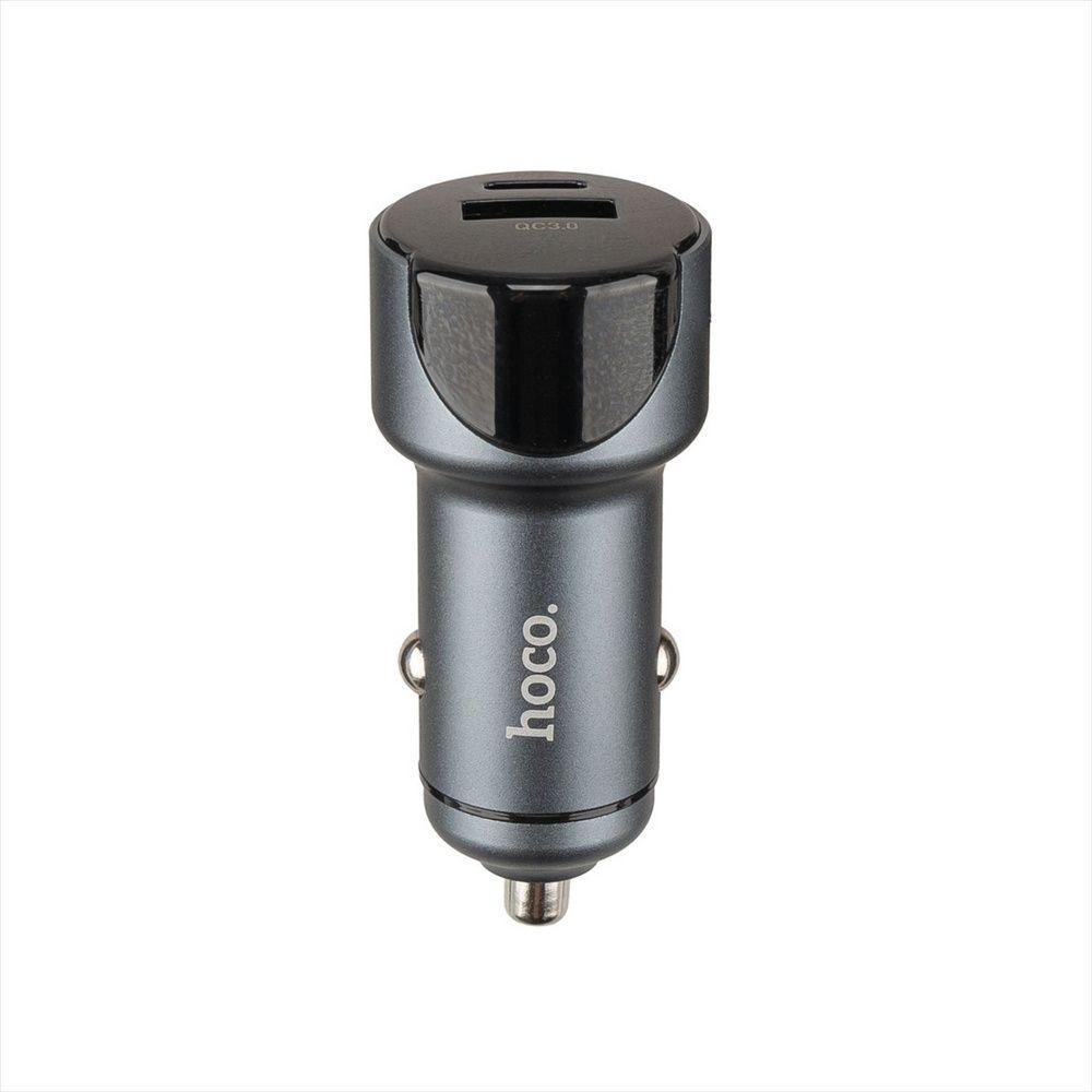 Автомобільний зарядний пристрій Hoco Z42 Light road LED 2USB PD20W QC3.0 Чорний (Black) 93234 фото