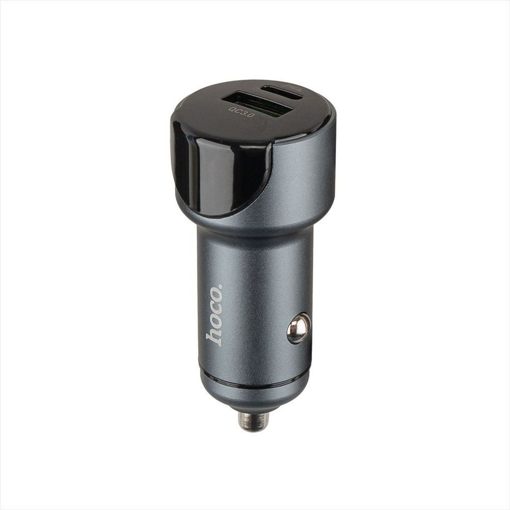 Автомобільний зарядний пристрій Hoco Z42 Light road LED 2USB PD20W QC3.0 Чорний (Black) 93234 фото