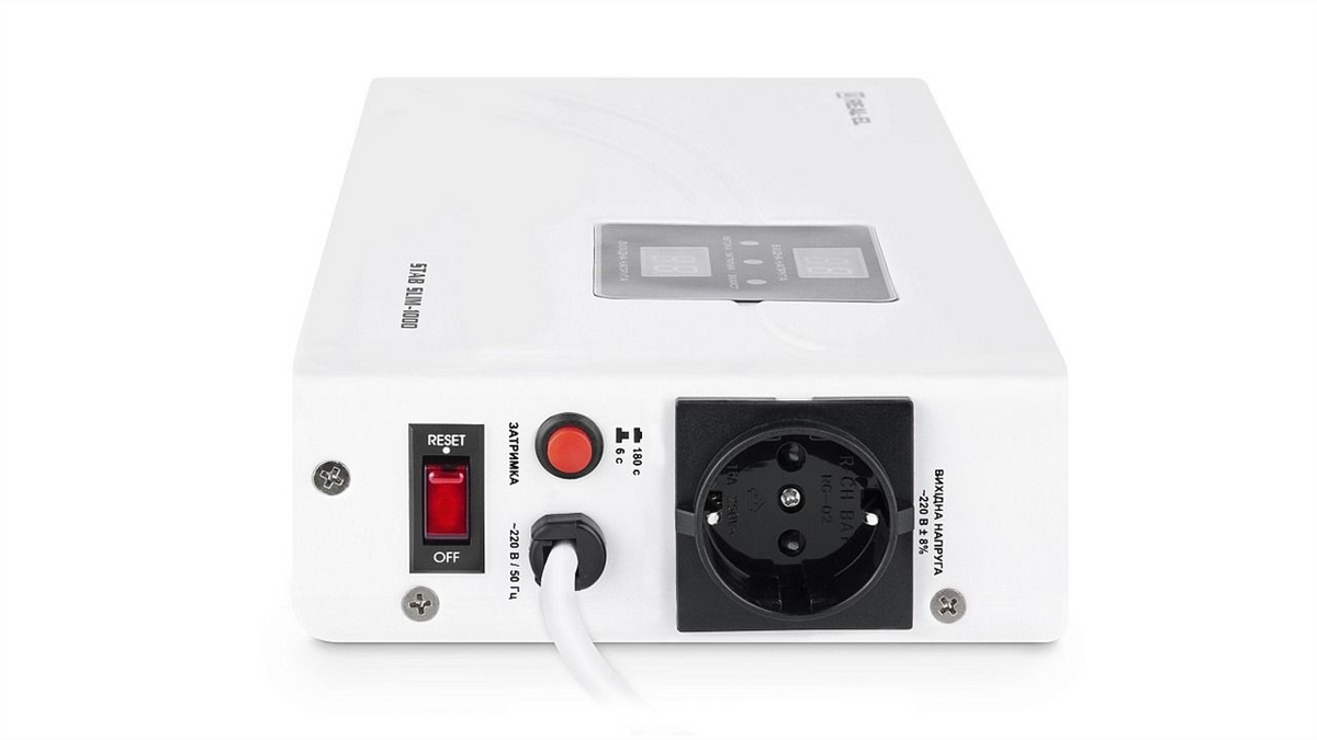 Стабілізатор напруги REAL-EL Stab Slim-1000 Білий (White) 174404 фото
