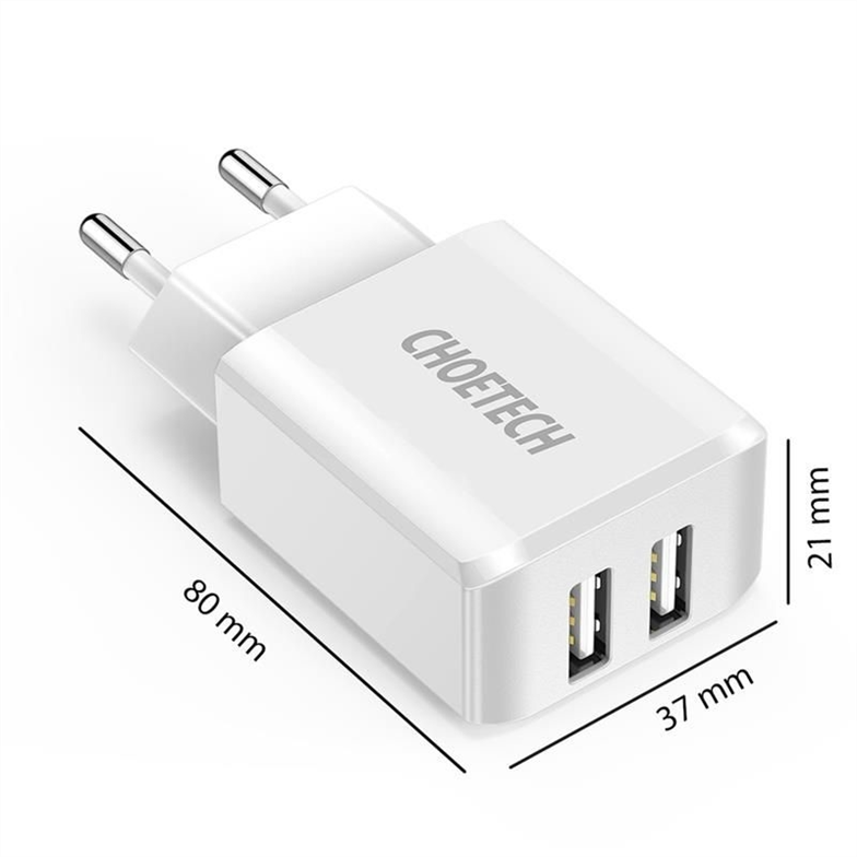 Зарядний пристрій Choetech (2USBх2A) (C0030) Білий (White) 165840 фото