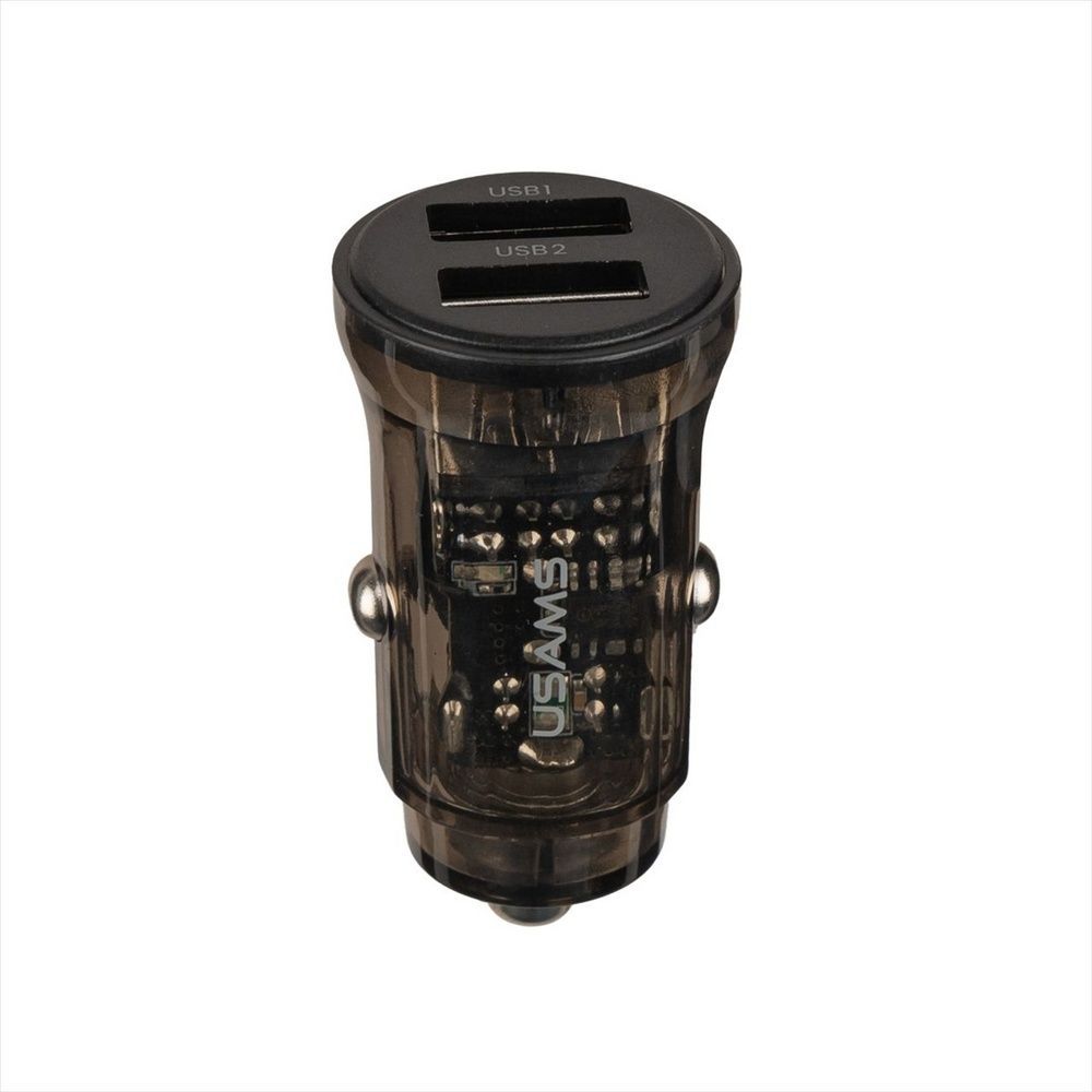 Автомобільний зарядний пристрій Usams C31 Mini 2 USB 3A Прозорий (Transparent) 104892 фото