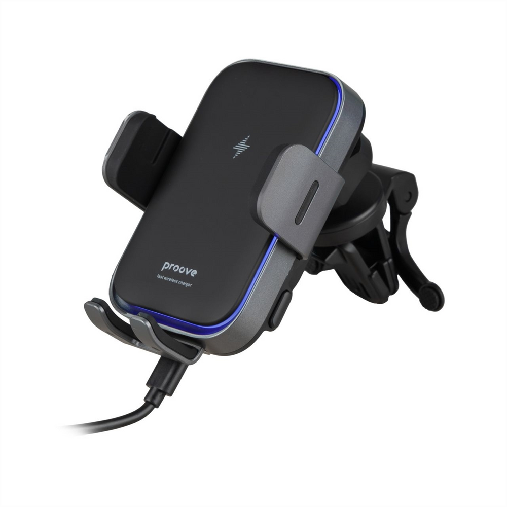 Автотримач Proove Triple Clamp Pro 15W з бездротовою зарядкою Сірий (Metal Grey) 127388 фото