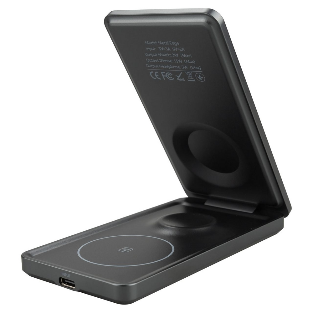 Зарядний пристрій бездротовий Proove Metal Edge 3in1 Сірий (Grey) 123145 фото