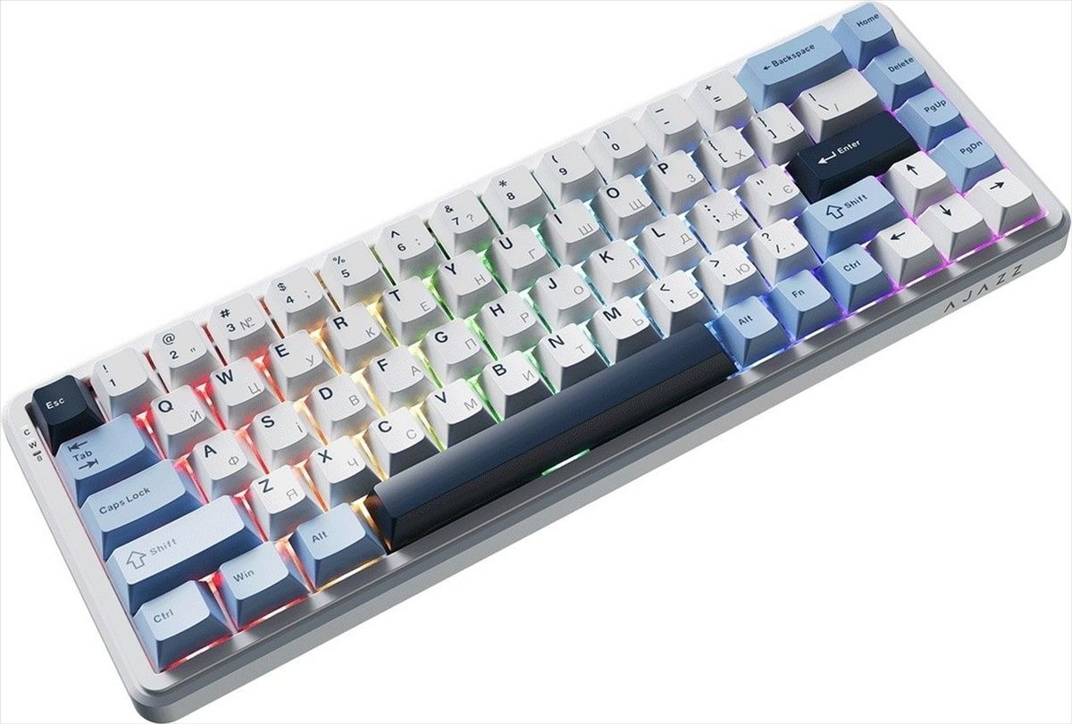 Клавіатура бездротова Ajazz AK680 MAX Magnetic Switch RGB USB Біла (White) 185247 фото