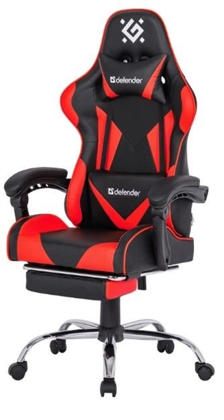 Крісло ігрове Defender Pilot Чорне Червоне (Black Red) 178850 фото