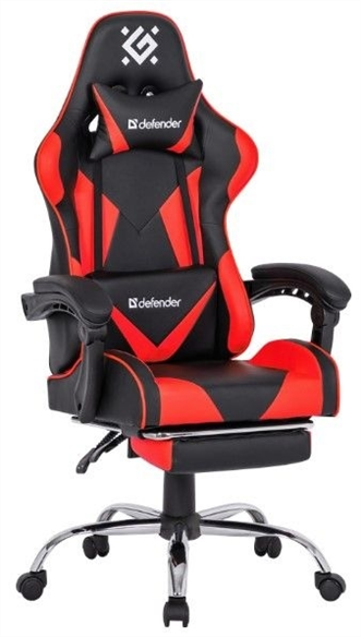 Крісло ігрове Defender Pilot Чорне Червоне (Black Red) 178850 фото