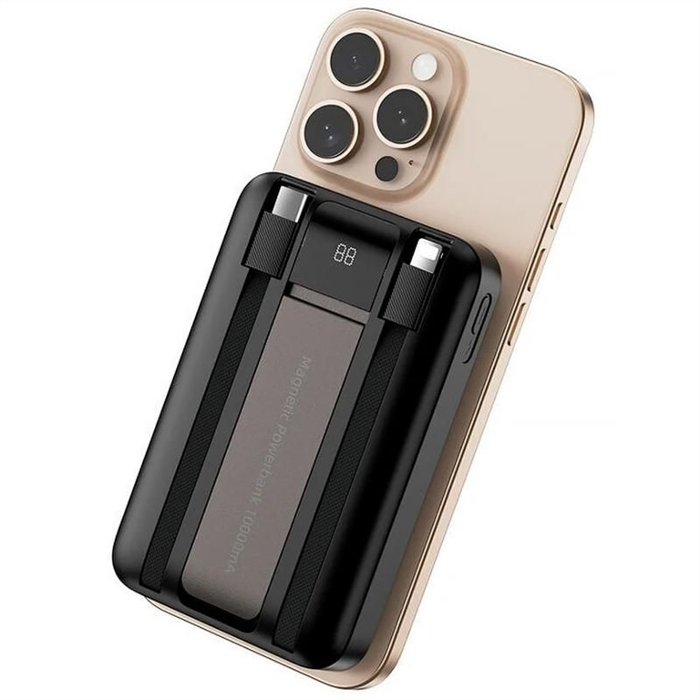 PowerBank 10000 mAh WIWU Wi-P061 22.5W+PD20W з БЗП+iWatch with cable Чорний (Black) 210507 фото