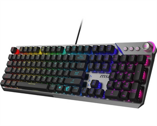 Клавіатура MSI STRIKE 600 SILENT UA 104key, Kailh Midnight Pro Silent Tactile Срібна (Silver) 185119 фото