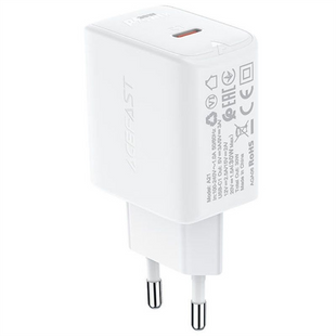 Зарядний пристрій Acefast A21 1Type-C PD 30W Білий (White) 166197 фото