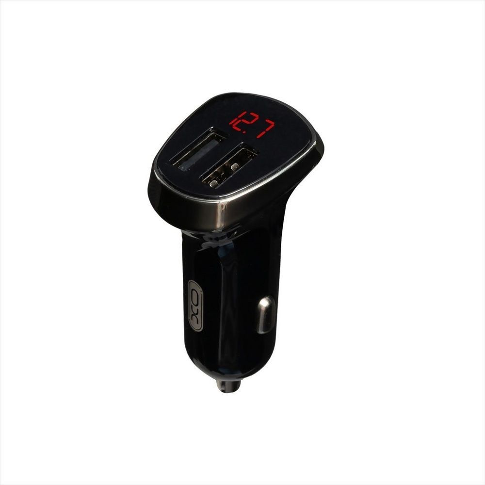 Автомобільний зарядний пристрій XO CC21 2.4A/2 USB LED Чорний (Black) 97806 фото