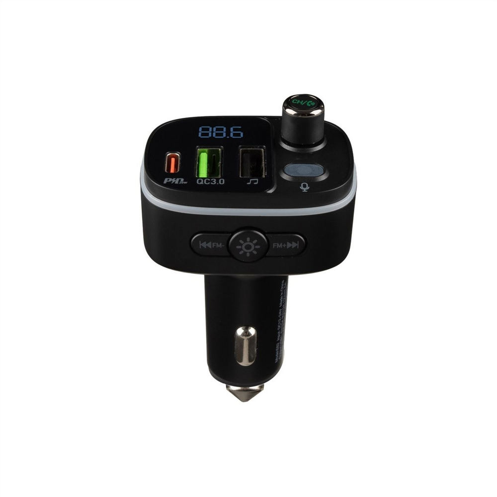 Fm-модулятор Hoco E62 Fast PD20W+QC3.0 Bluetooth Чорний (Black) 111439 фото