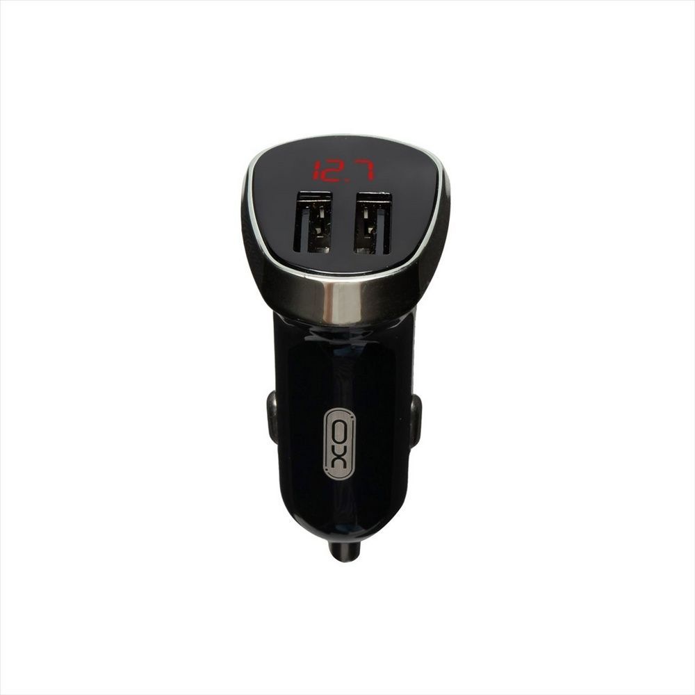 Автомобільний зарядний пристрій XO CC21 2.4A/2 USB LED Чорний (Black) 97806 фото