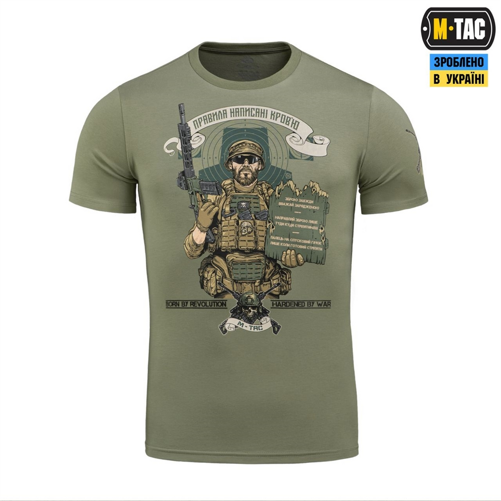 Футболка M-Tac Заповіді стрільця Зелена (Light Olive) (XS) 235386 фото