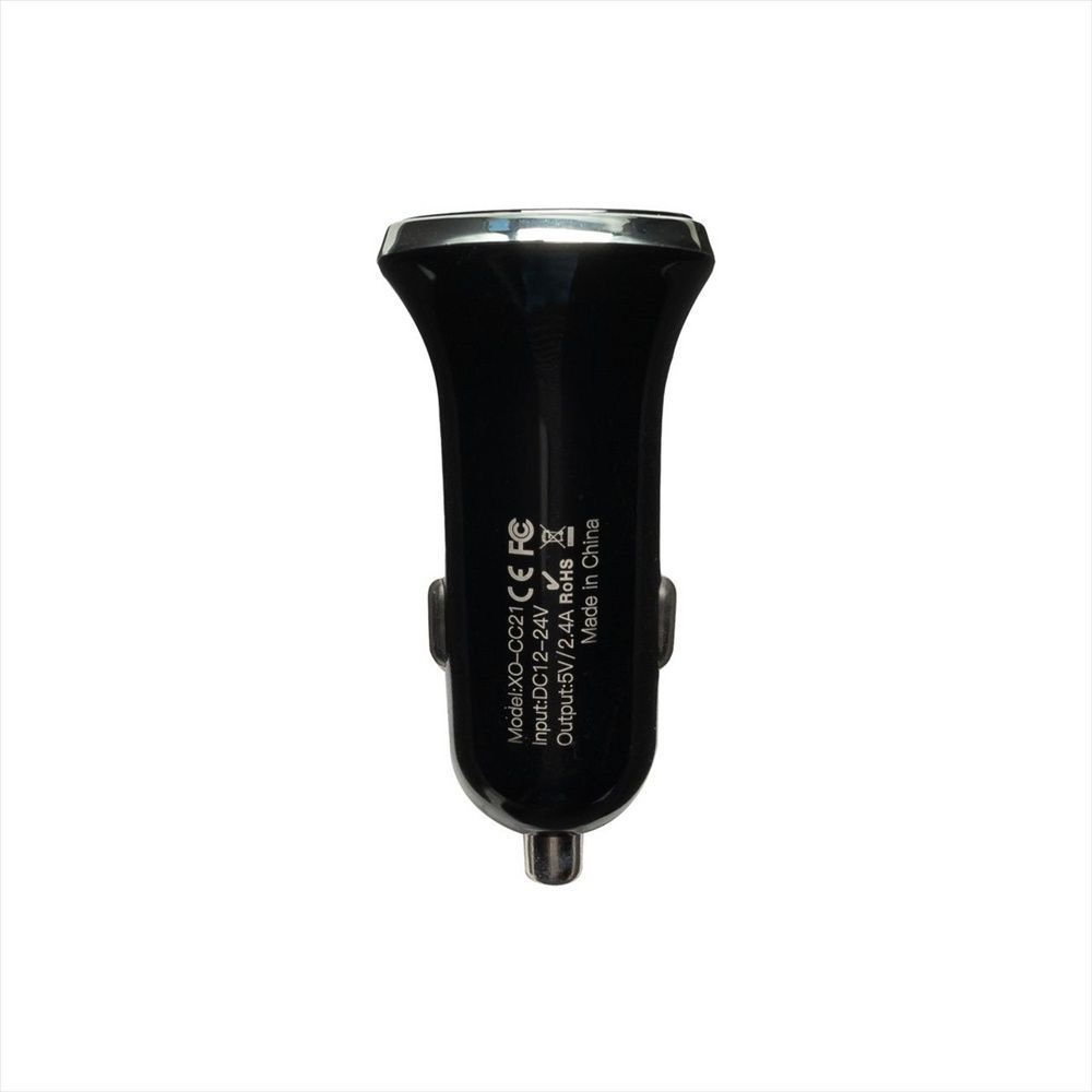 Автомобільний зарядний пристрій XO CC21 2.4A/2 USB LED Чорний (Black) 97806 фото