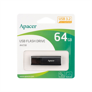USB Флеш 64 Gb Apacer AH25B Gen1 USB 3.2 Чорна (Black) 119797 фото